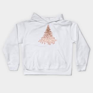 Sparkling christmas tree rose gold ombre Kids Hoodie